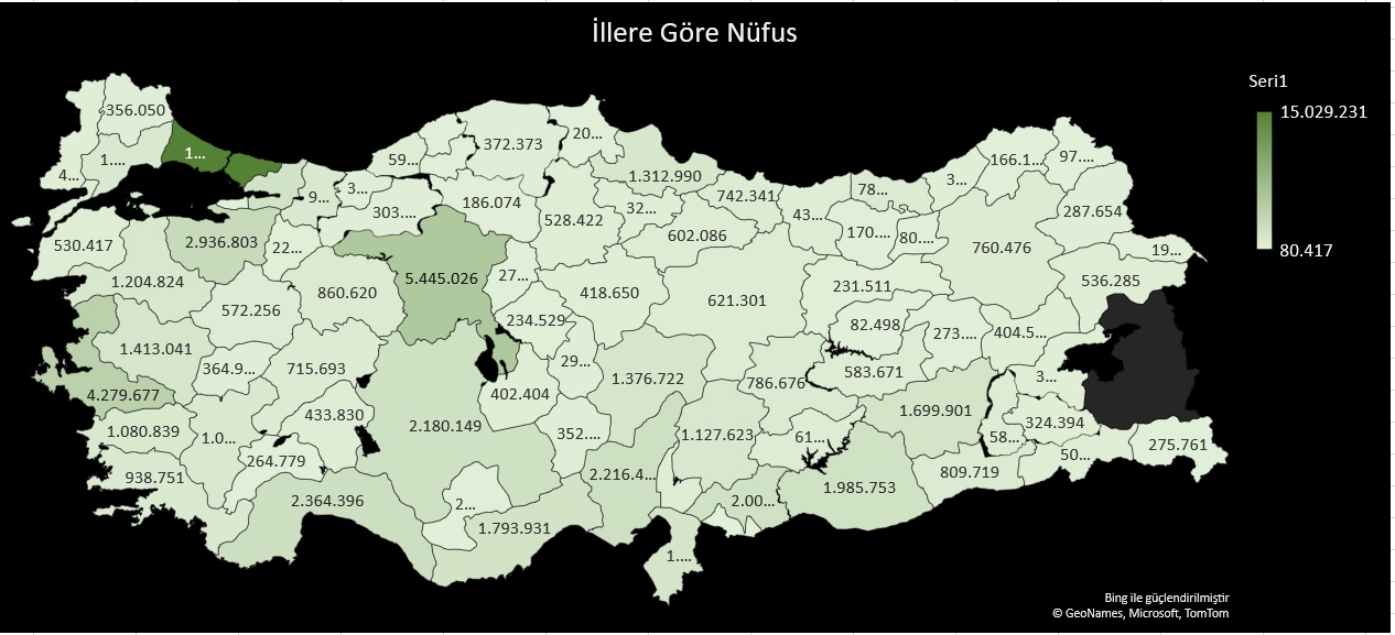 excel'de türkiye haritası grafiği