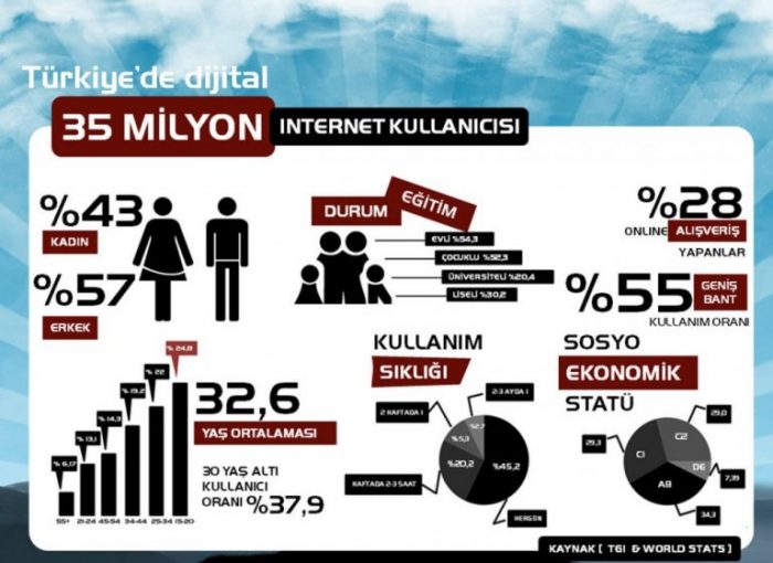 türkiye internet kullanımı infografik