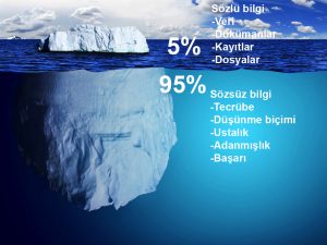sözsüz bilgi sözlü bilgi buzdağı örtük bilgi tacit knowledge