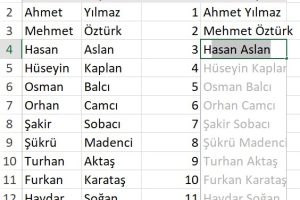 21-excel hızlı doldurma