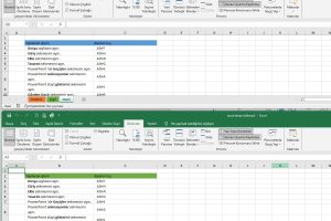 excel yanyana görüntüleme