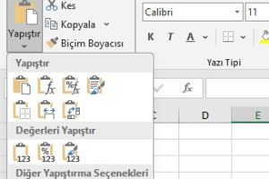 excel özel yapıştır