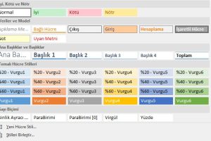 excel hücre stilleri