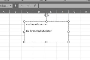 excel metin kutusu oluşturma