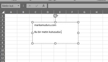 excel metin kutusu