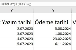 excel çek vade hesaplama