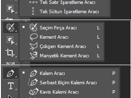 photoshop araç çubuğu